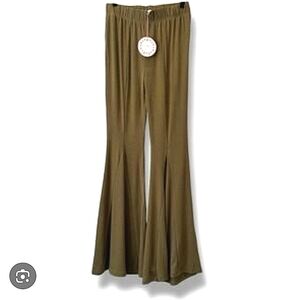 Umgee Super Flare Olive Green Lounge Pants‎ Sz Small